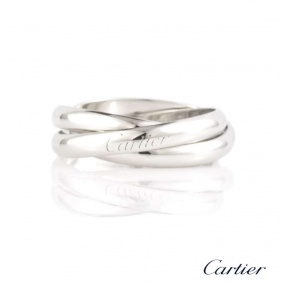 Cartier 18k White Gold Gents Trinity Ring